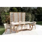 Utomhusavdelare i teak, aluminium och repvävning - Vision Viadurini