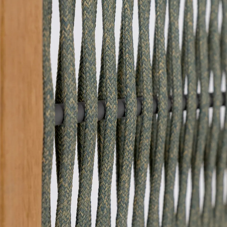 Utomhusavdelare i teak, aluminium och repvävning - Vision Viadurini