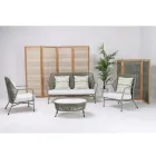 Utomhusavdelare i teak, aluminium och repvävning - Vision Viadurini