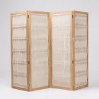 Utomhusavdelare i teak, aluminium och repvävning - Vision Viadurini