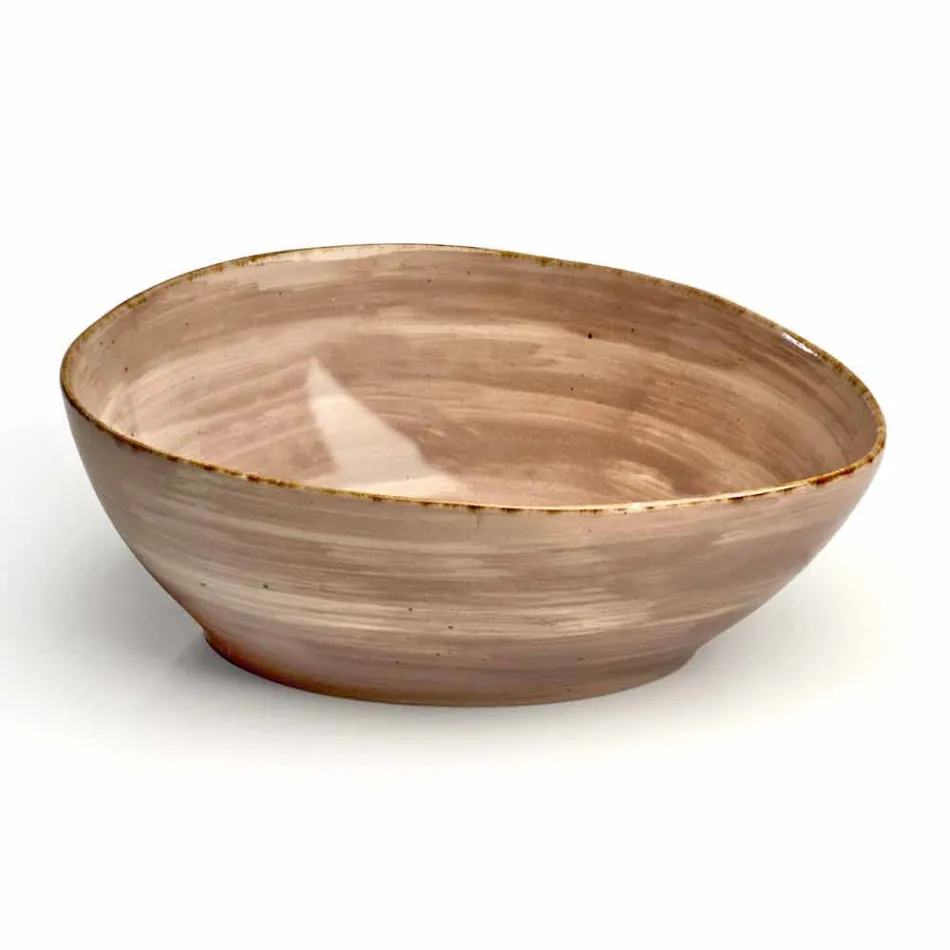 Service 12 rektangulära och rundfärgade plattor Modern design i stengods - Simba Viadurini