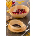 Service 12 rektangulära och rundfärgade plattor Modern design i stengods - Simba Viadurini