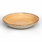 Service 12 rektangulära och rundfärgade plattor Modern design i stengods - Simba Viadurini