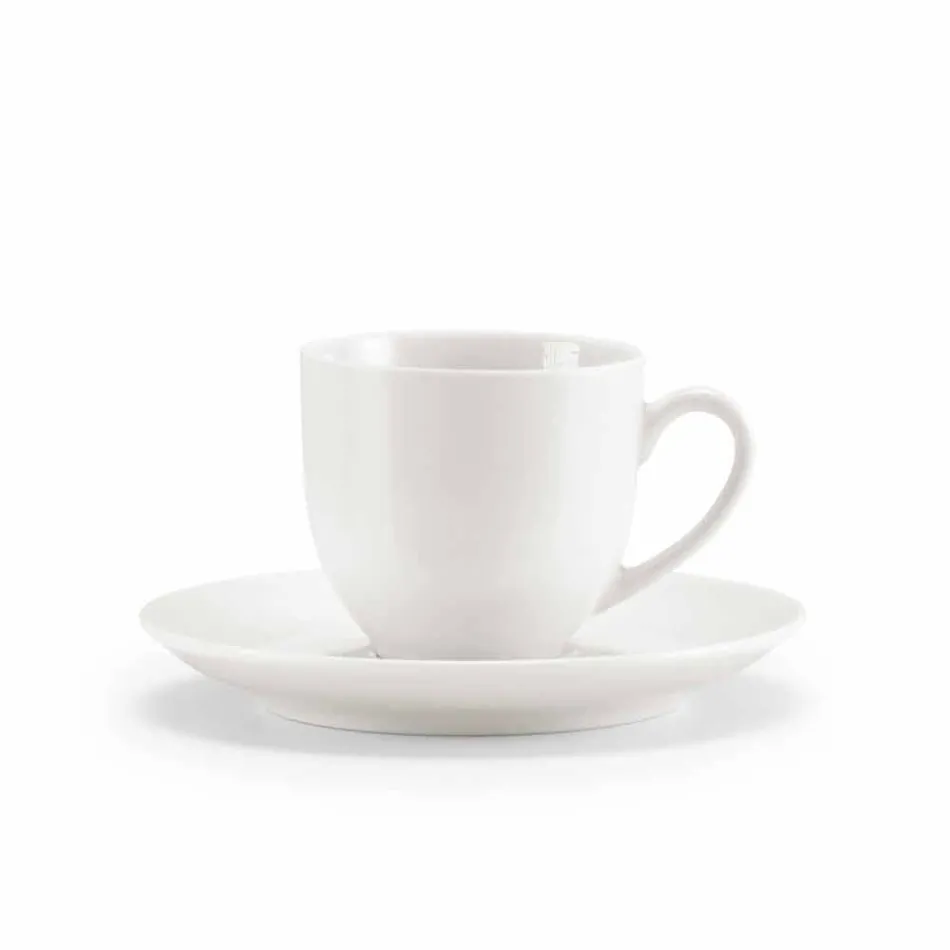 Uppsättning av 18 tekoppar med sockerskål och porslinbricka - Lucerne Viadurini