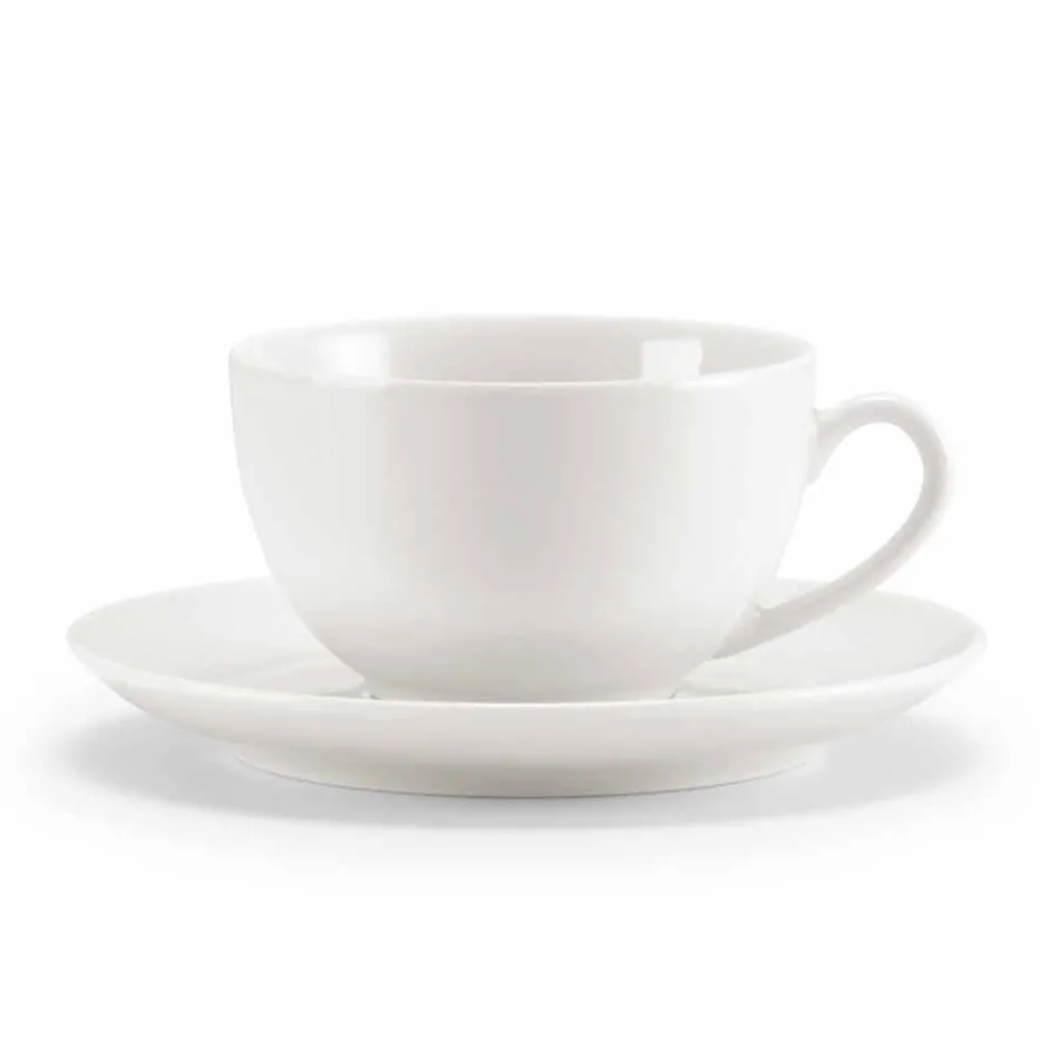 Uppsättning av 18 tekoppar med sockerskål och porslinbricka - Lucerne Viadurini