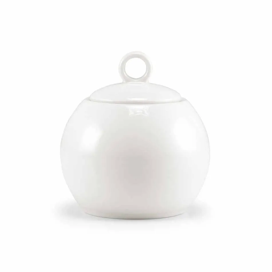 Uppsättning av 18 tekoppar med sockerskål och porslinbricka - Lucerne Viadurini