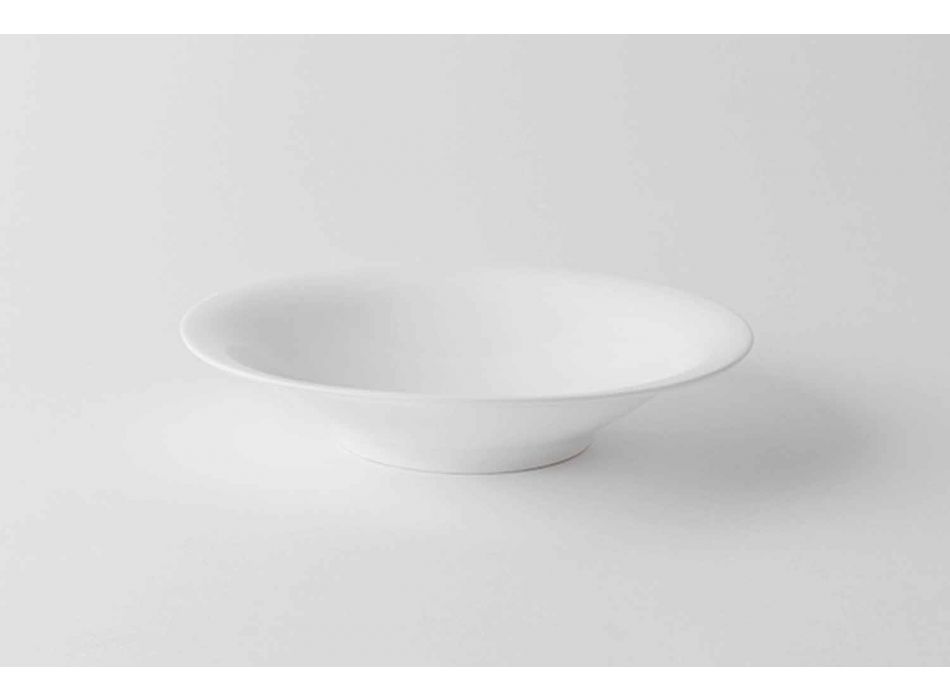 24 eleganta middagarplattor i vit porslinsdesign - Doriana