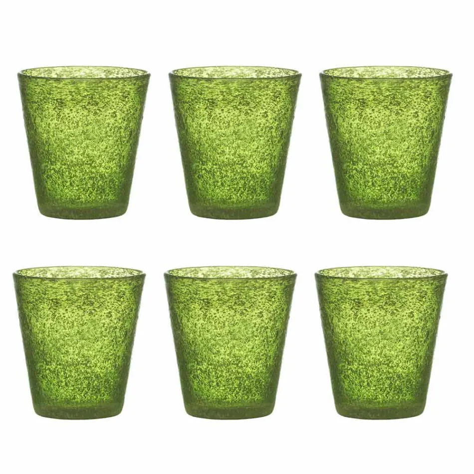 Uppsättning av 6 färgade blåst glasögon med modern design - Pumba Viadurini