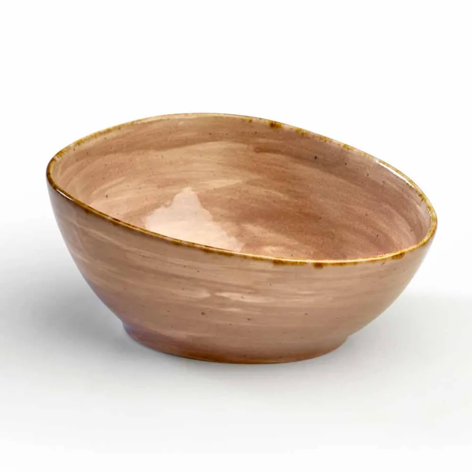 Uppsättning av 8 moderna rektangulära designplattor och färgad stengodsskål - Simba Viadurini