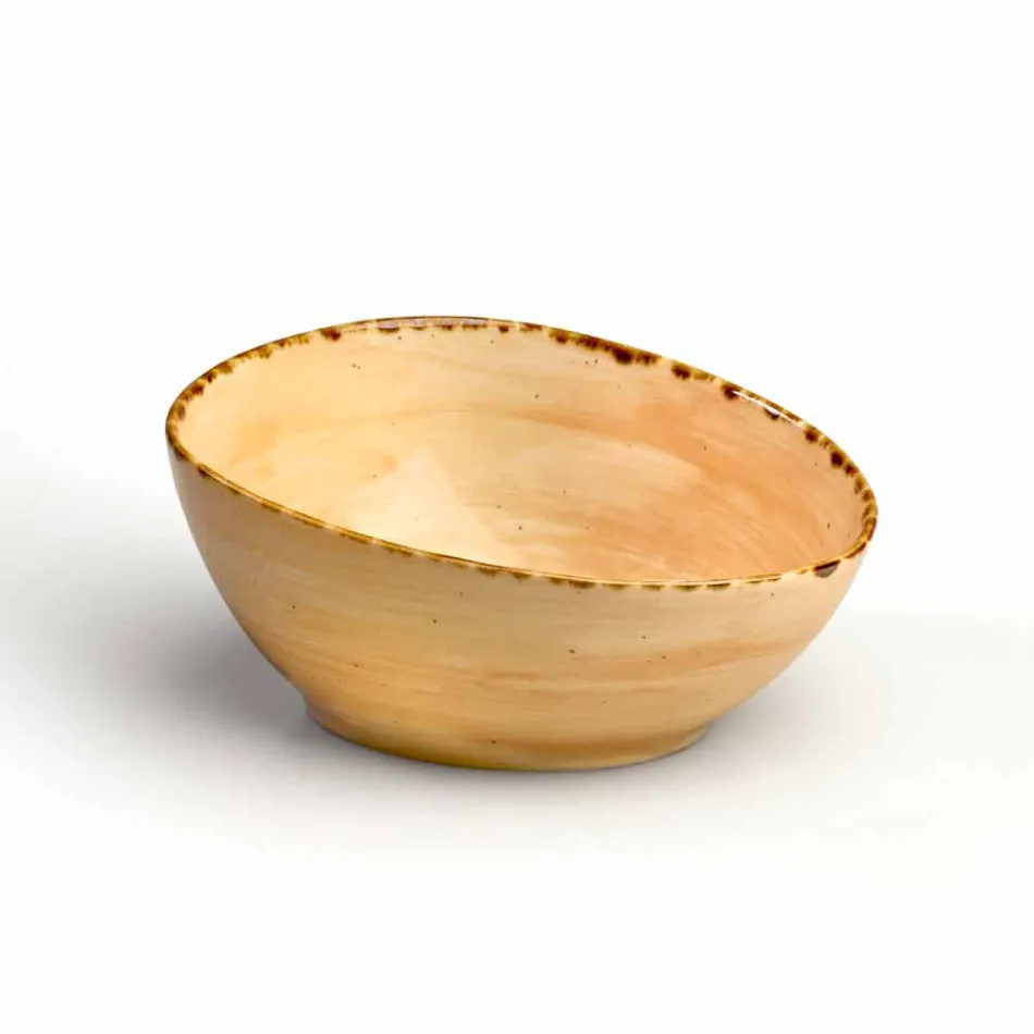 Uppsättning av 8 moderna rektangulära designplattor och färgad stengodsskål - Simba Viadurini