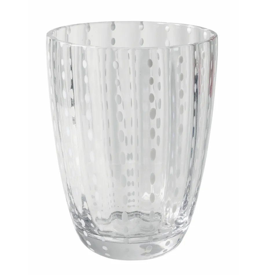 Färgat glas Vattenglasservice med prickar 12 delar - Botswana Viadurini