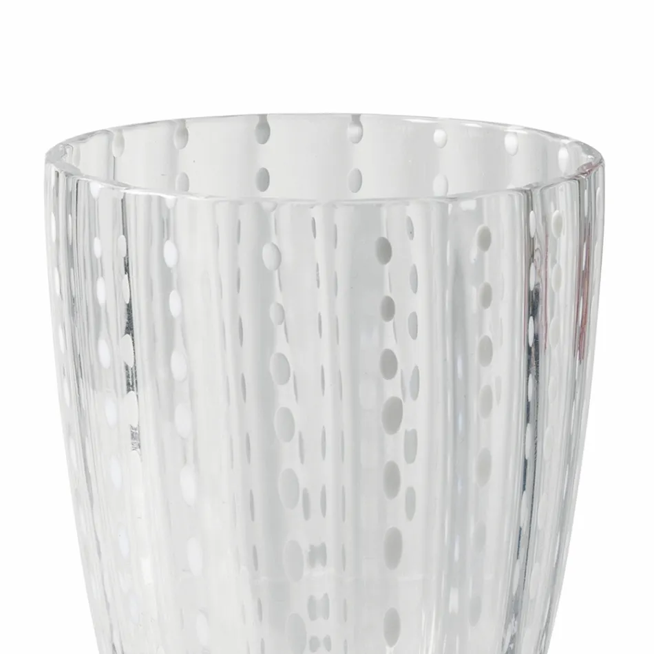 Färgat glas Vattenglasservice med prickar 12 delar - Botswana Viadurini