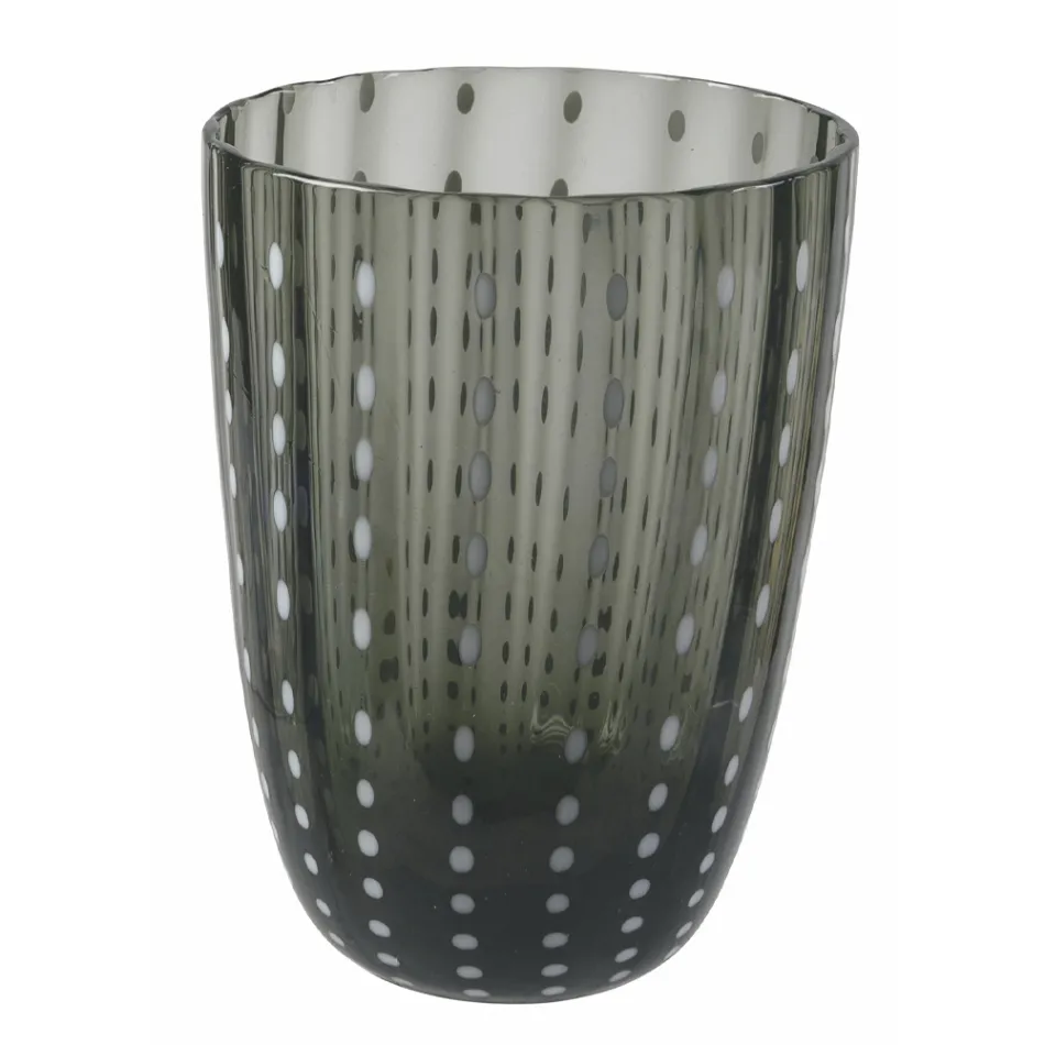 Färgat glas Vattenglasservice med prickar 12 delar - Botswana Viadurini