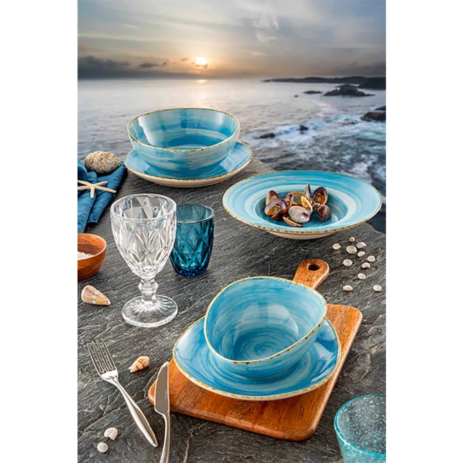 Färgade glasvattenglasögonuppsättning 6 delar Modern design - Timon Viadurini