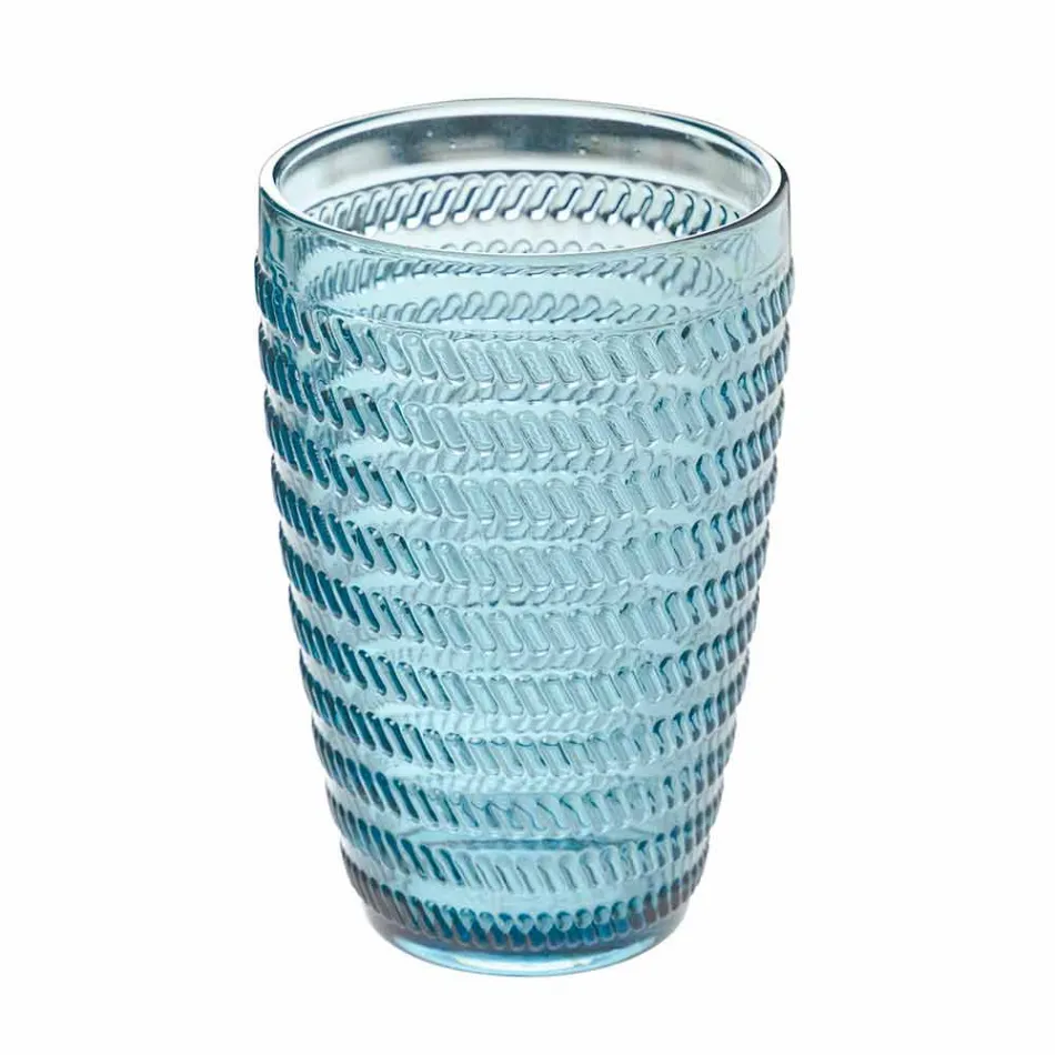 Modern glasdrinkuppsättning i dekorerat glas 12 stycken - mix Viadurini