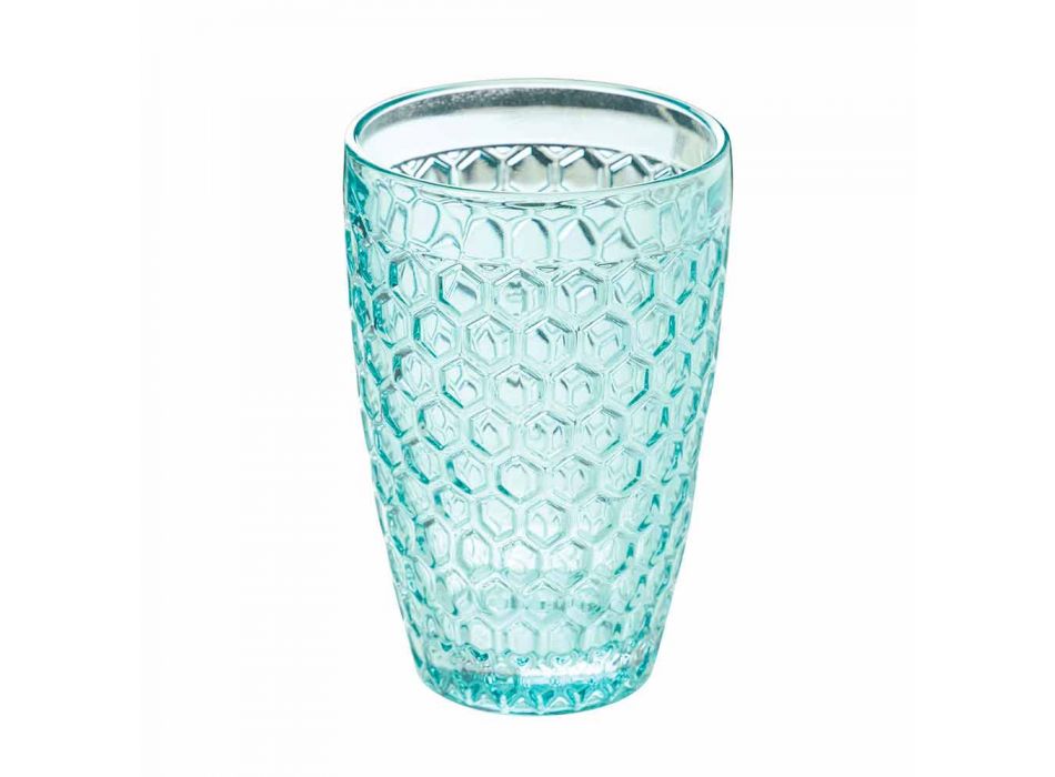 Modern glasdrinkuppsättning i dekorerat glas 12 stycken - mix Viadurini