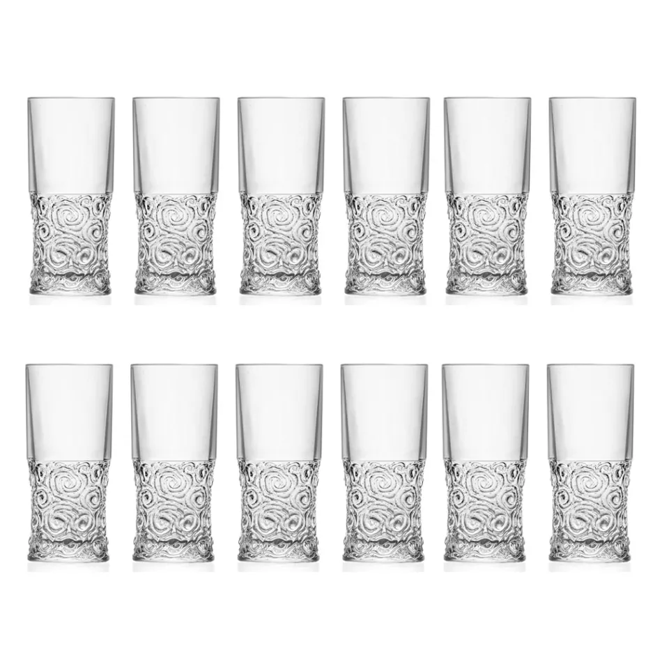 Highball Glasses Service i Eco Crystal Audace -dekoration 12 delar - Ritmo Viadurini