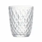 Glasuppsättning i färgat och snidat glasvatten 12 delar - Brillo Viadurini