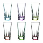 High Tumbler Crystal Eco Colored Glasses Service 12 delar - Amalgam Viadurini