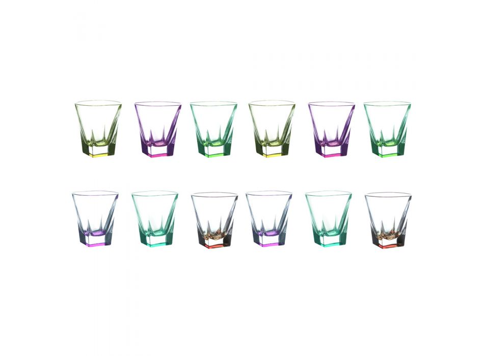 12 st Eco Colored Crystal Liqueur Glasses Service - Amalgam