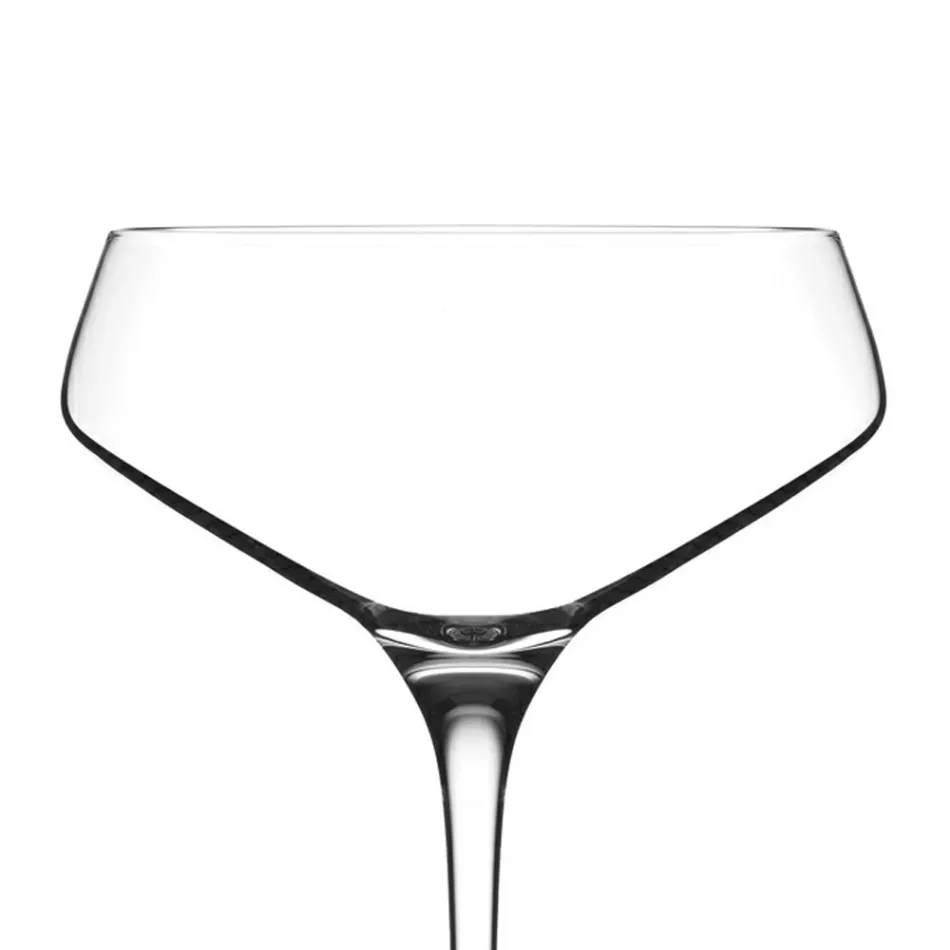 Italiensk ekologisk kristall champagneglasuppsättning 12 st - Etera Viadurini