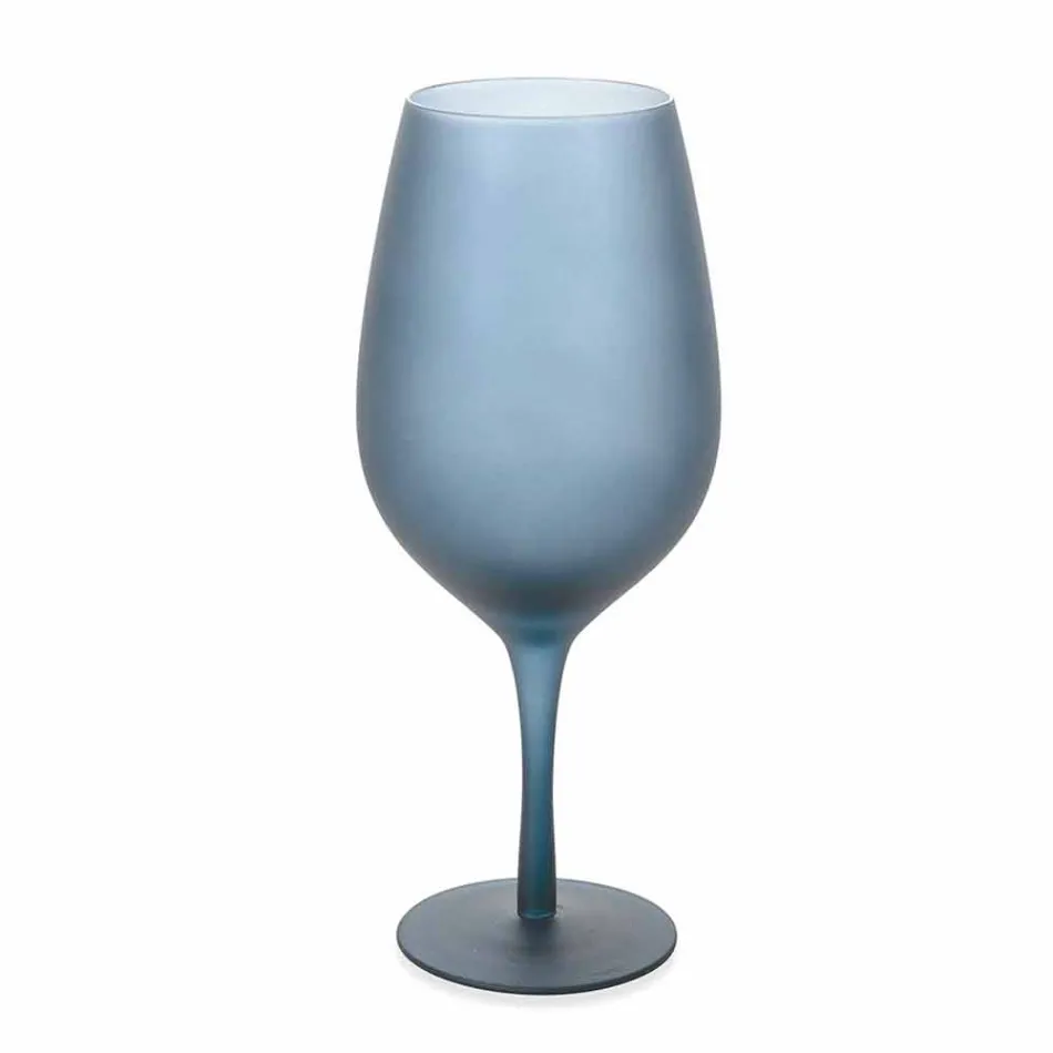 Rött eller vitt vinbägarset i färgat glas, 12 stycken - kant Viadurini