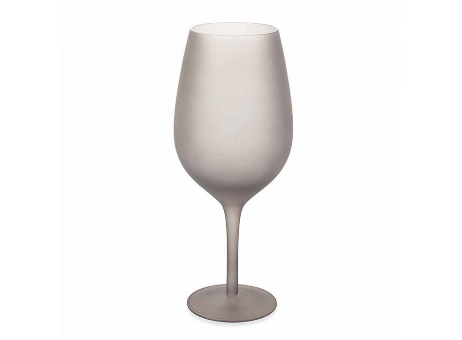 Rött eller vitt vinbägarset i färgat glas, 12 stycken - kant Viadurini