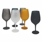 Rött eller vitt vinbägarset i färgat glas, 12 stycken - kant Viadurini