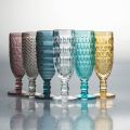 Flöjtbägare Set i färgat glas och olika dekorationer 12 delar - Mix