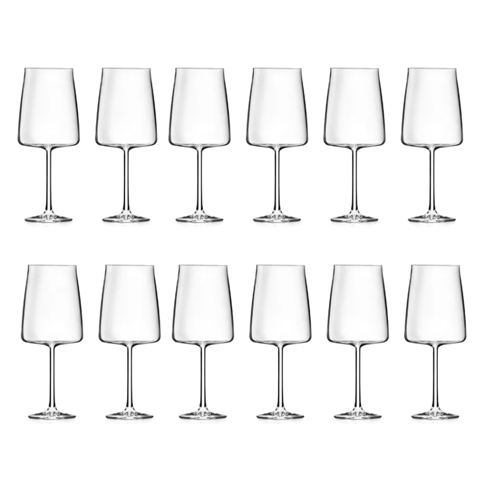 Italian Minimal Eco Crystal Goblet Set 12 delar - Primordio Viadurini
