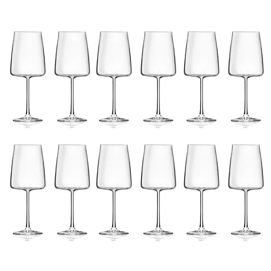 Italian Minimal Eco Crystal Goblet Set 12 delar - Primordio Viadurini