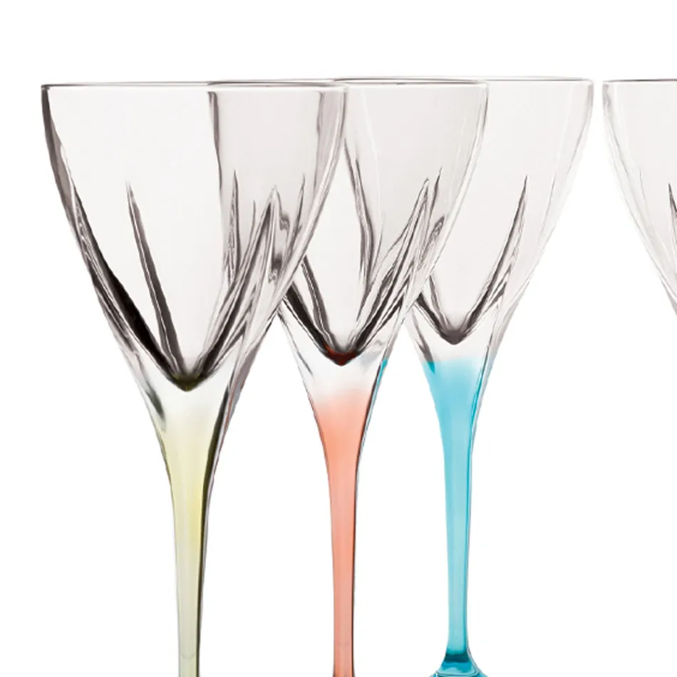 Crystal Wine Glass Set Eco Colored or Transparent 12 st - Amalgam Viadurini