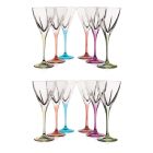 Crystal Wine Glass Set Eco Colored or Transparent 12 st - Amalgam Viadurini