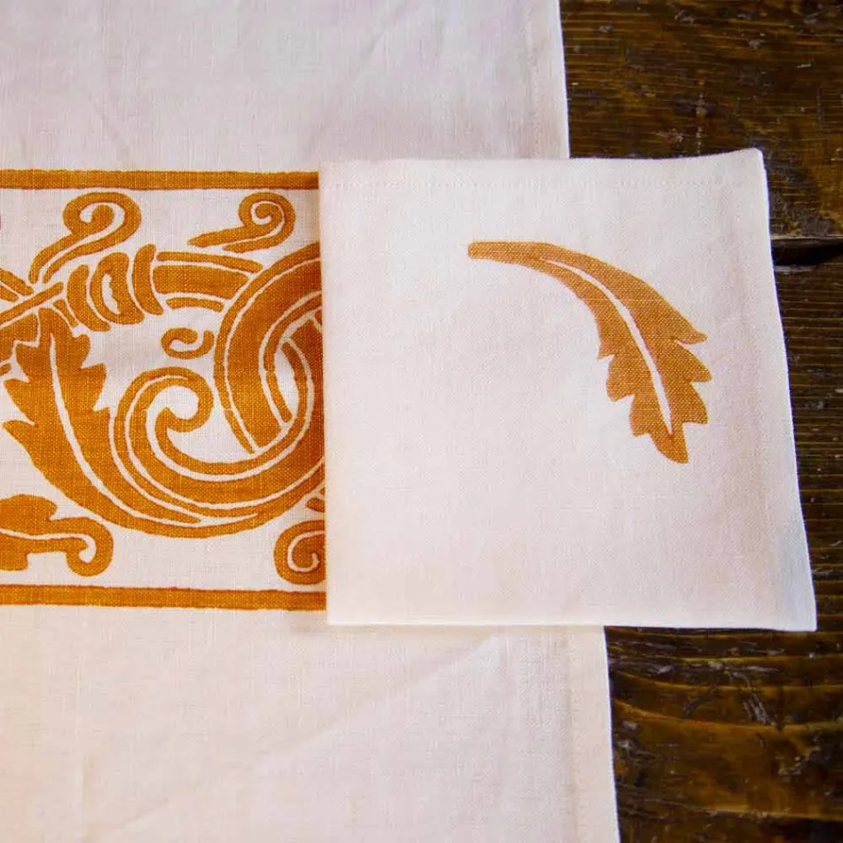 Italiensk hantverkare frukostservice Handtryck på antika tyger - märken Viadurini