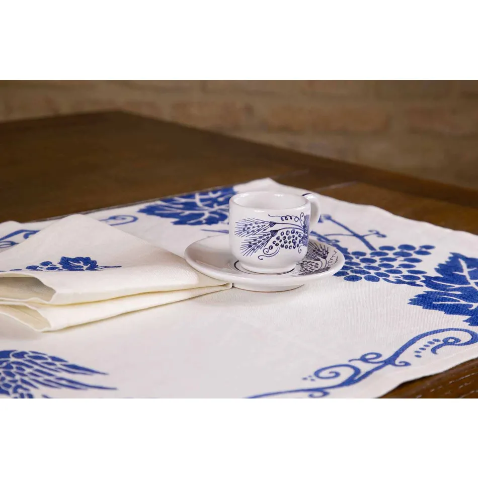 Italiensk hantverkare frukostservice Handtryck på antika tyger - märken Viadurini