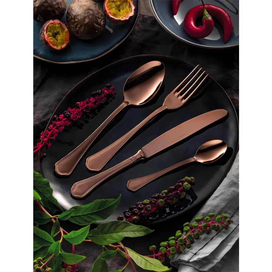 Komplett uppsättning lyxigt bestick av rostfritt stål 24 delar - Boss Viadurini