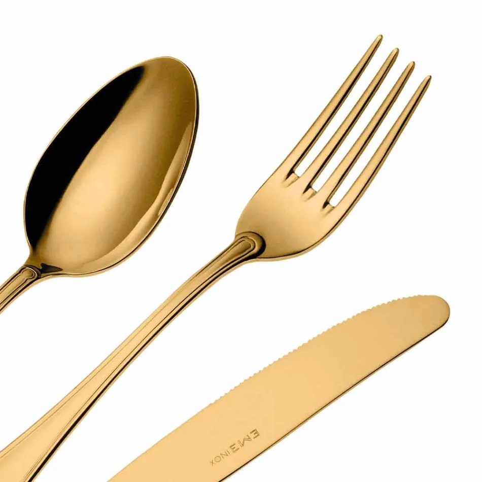 Komplett uppsättning lyxigt bestick av rostfritt stål 24 delar - Boss Viadurini