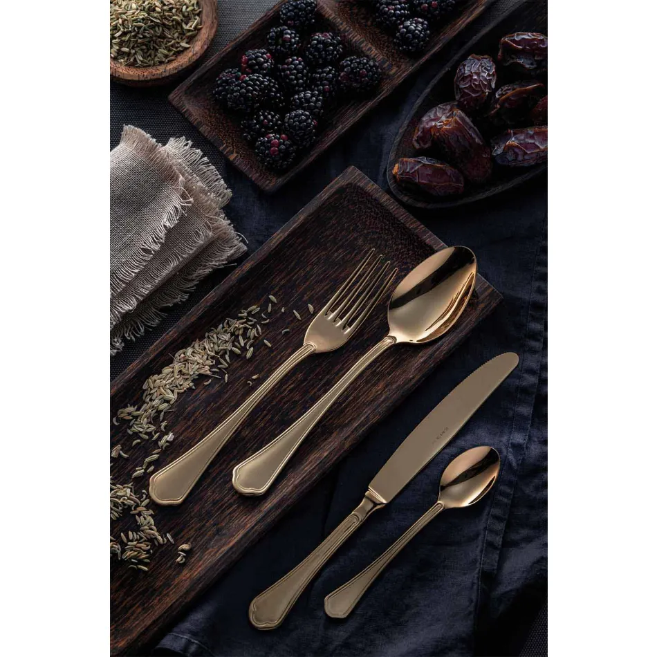 Komplett uppsättning lyxigt bestick av rostfritt stål 24 delar - Boss Viadurini