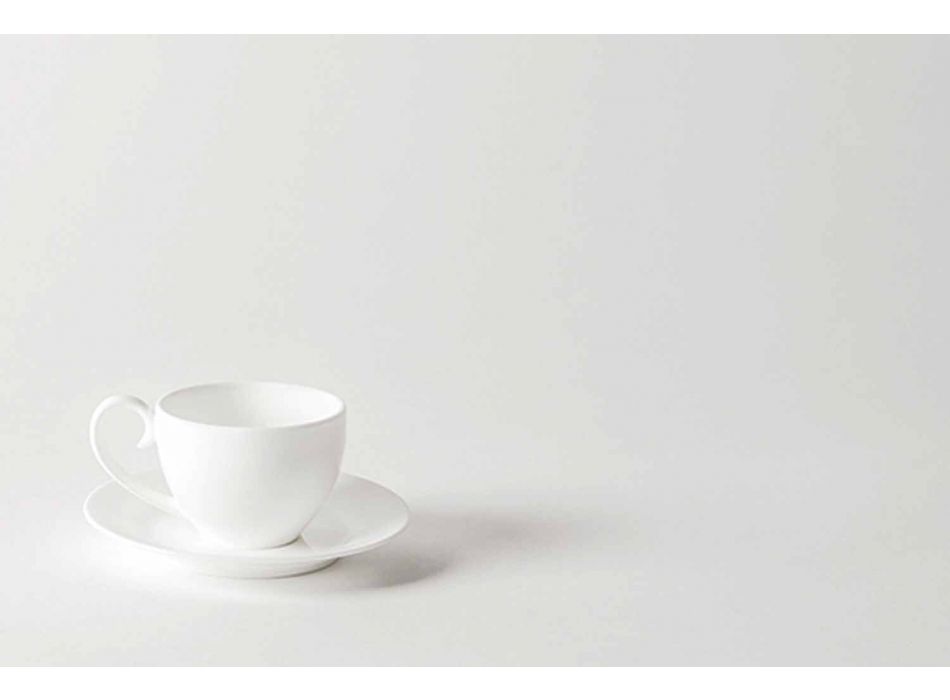 Komplett service av kaffekoppar 21 stycken i vitt porslin - Samantha Viadurini