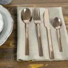 Komplett bestickset i svart stål eller koppar i 24 delar - Fayette Viadurini