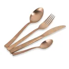 Komplett bestickset i svart stål eller koppar i 24 delar - Fayette Viadurini