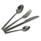 Komplett bestickset i svart stål eller koppar i 24 delar - Fayette Viadurini