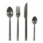 Komplett bestickset i svart stål eller koppar i 24 delar - Fayette Viadurini