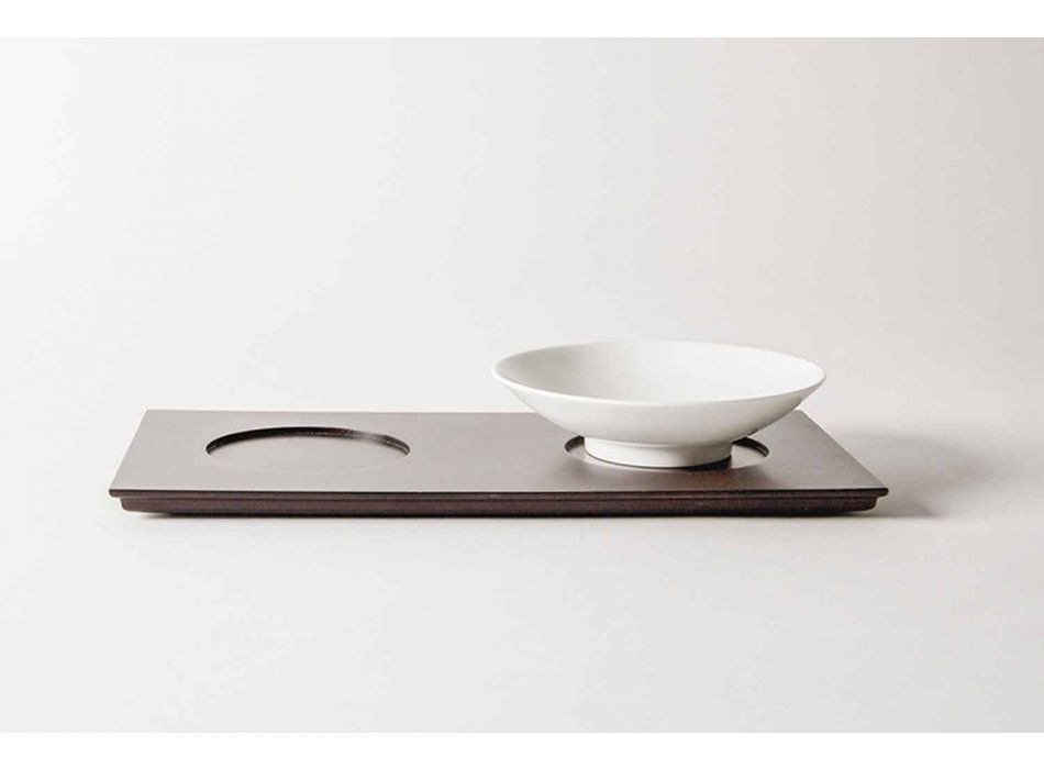 Små koppar-service med träfack Modern elegant design 9 delar - Flavia Viadurini