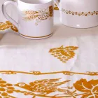 Frukoservice med linne med handgjorda enkelstycken - varumärken Viadurini