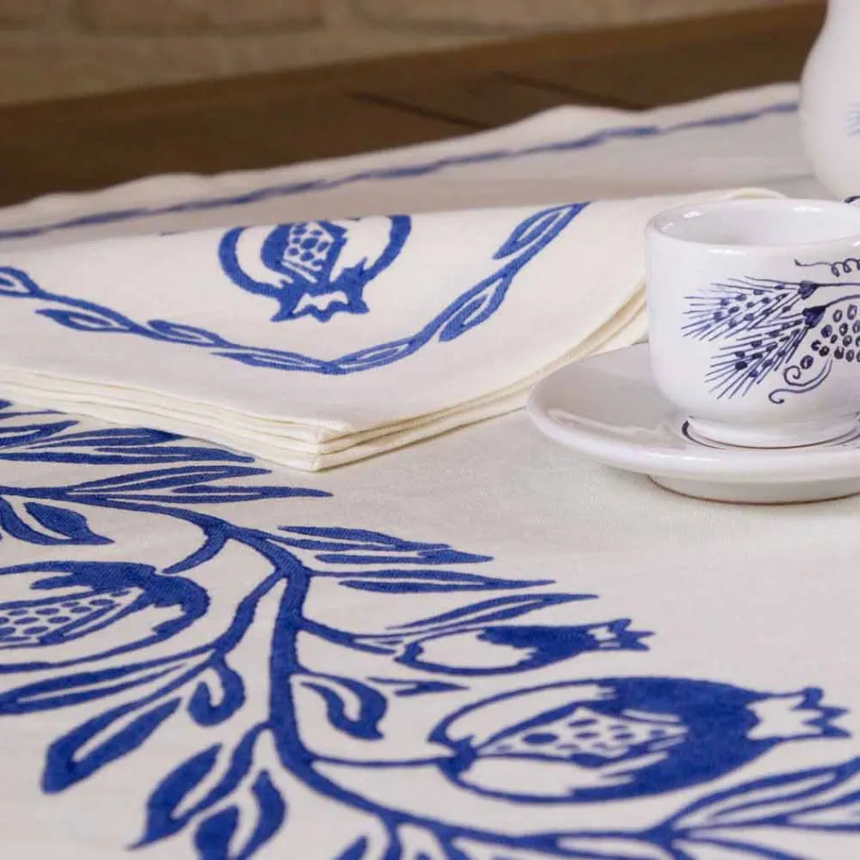 Frukoservice med linne med handgjorda enkelstycken - varumärken Viadurini