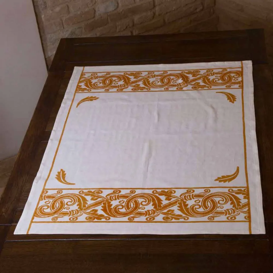 Frukoservice med linne med handgjorda enkelstycken - varumärken Viadurini