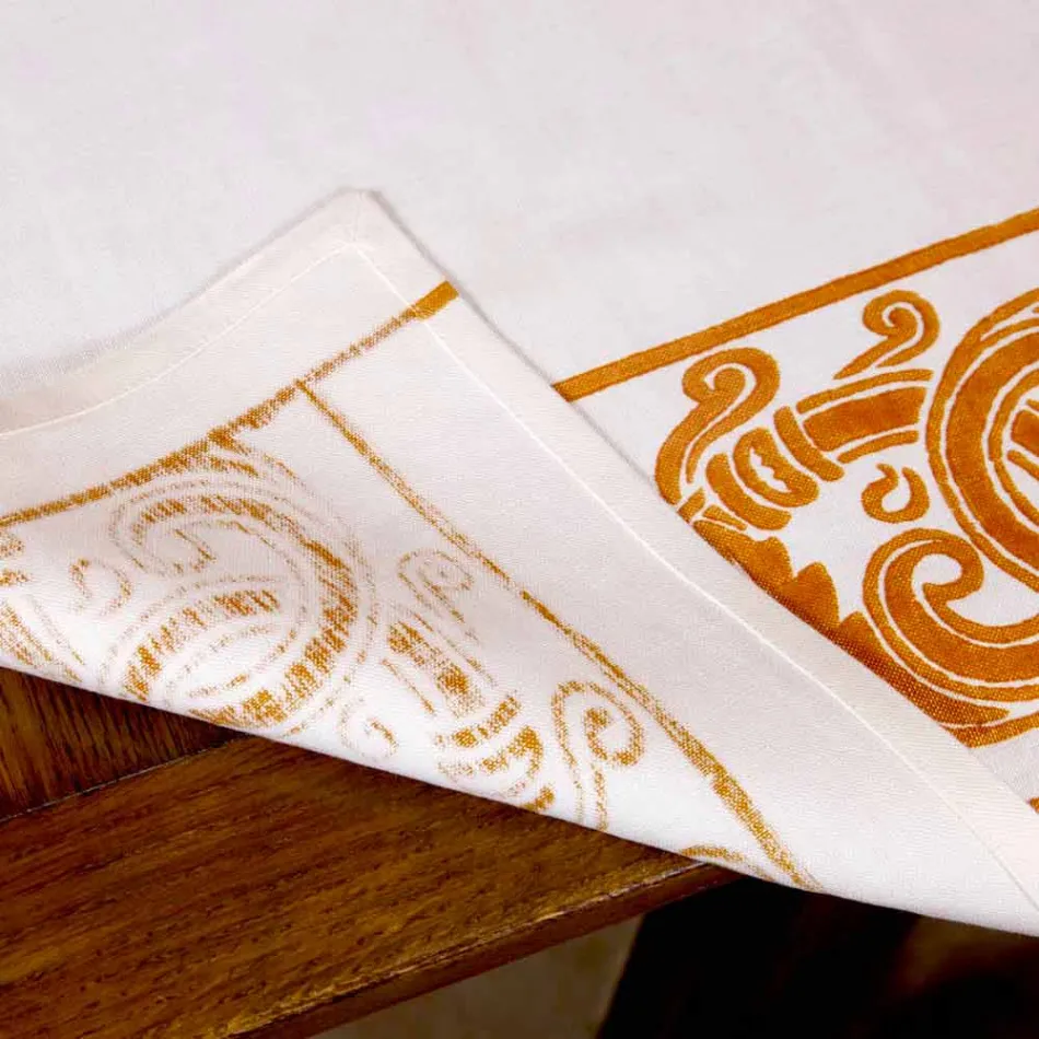 Frukoservice med linne med handgjorda enkelstycken - varumärken Viadurini