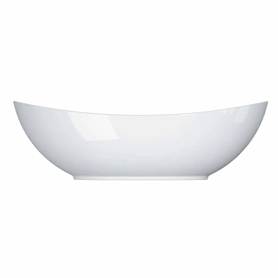 Modern vit porslin oval design serveringssats 2 stycken - teleskop Viadurini
