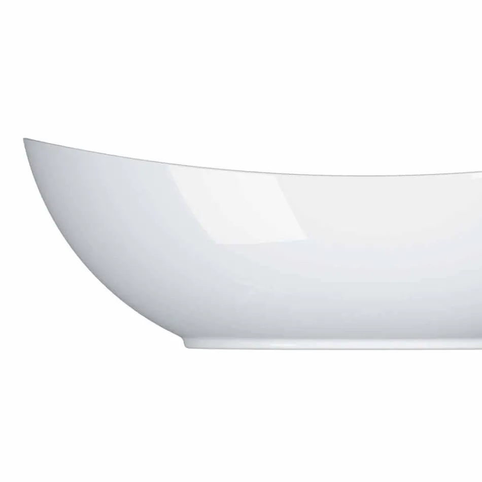 Modern vit porslin oval design serveringssats 2 stycken - teleskop Viadurini